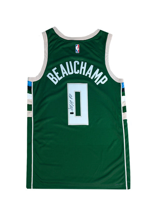 Signed Nike Icon Edition Marjon Beauchamp Milwaukee Bucks Swingman Jersey-back