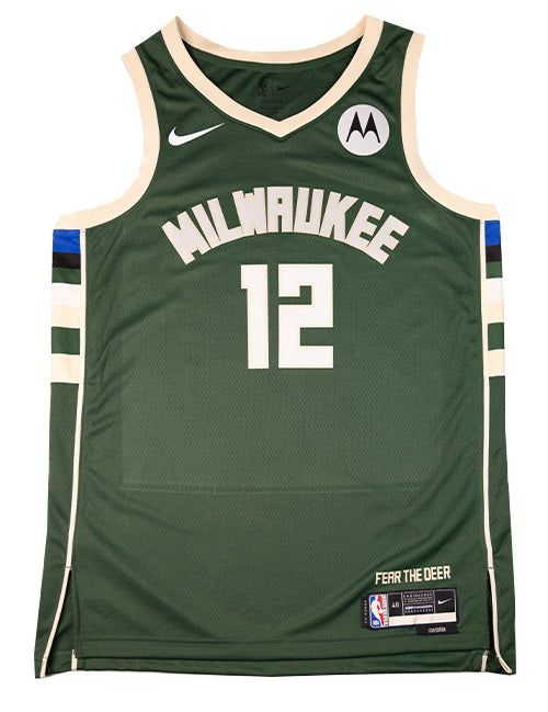 Signed Nike Icon Edition Grayson Allen Milwaukee Bucks Swingman Jersey-front