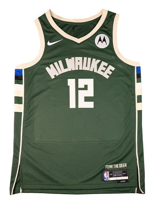 Signed Nike Icon Edition Grayson Allen Milwaukee Bucks Swingman Jersey-front