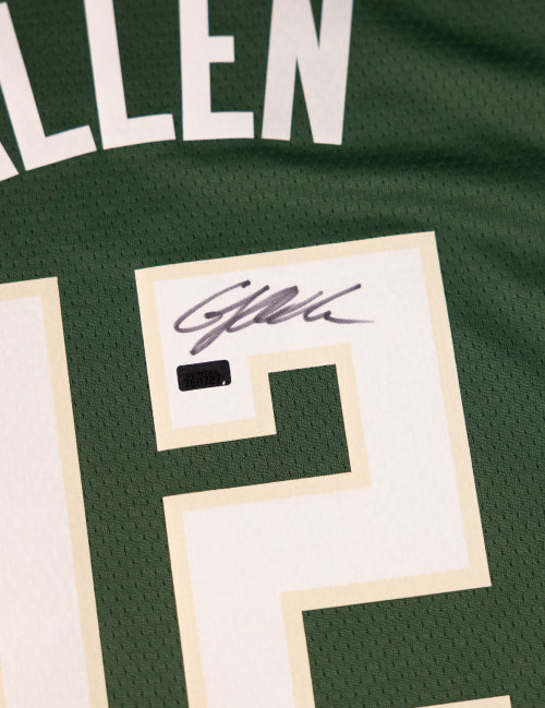 Signed Nike Icon Edition Grayson Allen Milwaukee Bucks Swingman Jersey-signature