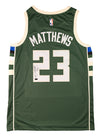 Signed Nike Icon Edition Wesley Matthews Milwaukee Bucks Swingman Jersey-back