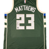 Signed Nike Icon Edition Wesley Matthews Milwaukee Bucks Swingman Jersey-back