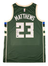 Signed Nike Icon Edition Wesley Matthews Milwaukee Bucks Swingman Jersey-back
