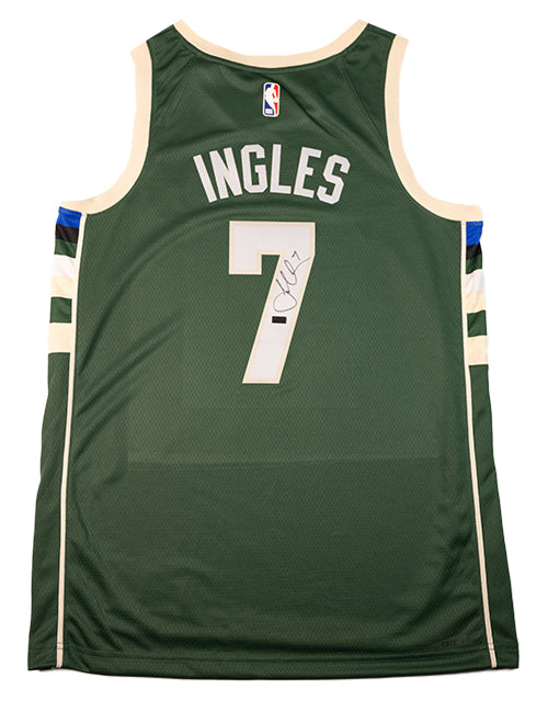 Signed Nike Icon Edition Joe Ingles Milwaukee Bucks Swingman Jersey-back