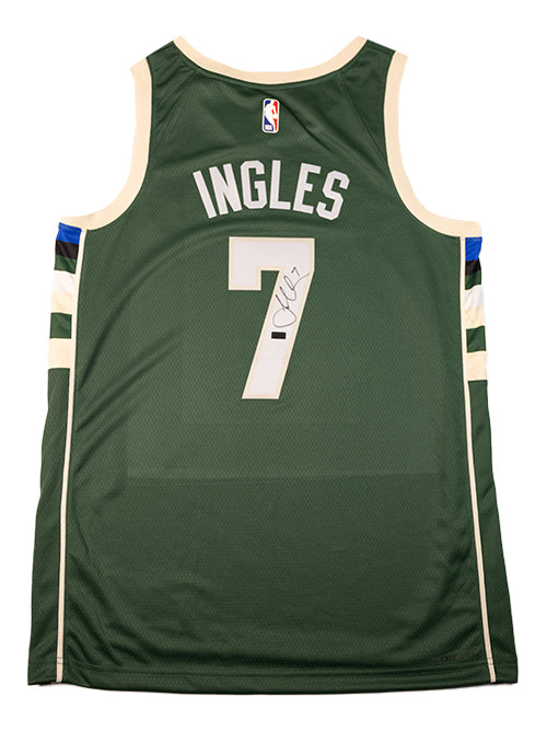 Signed Nike Icon Edition Joe Ingles Milwaukee Bucks Swingman Jersey-back