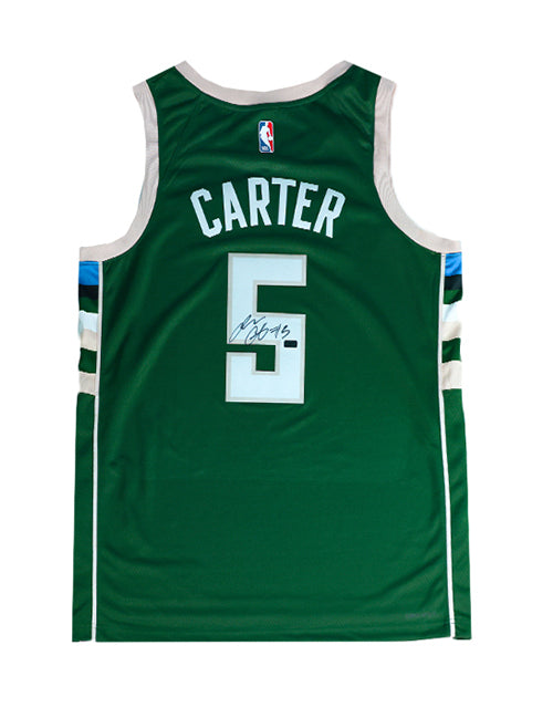 Signed Nike Icon Edition Jevon Carter Milwaukee Bucks Swingman Jersey-back