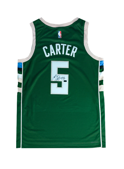 Signed Nike Icon Edition Jevon Carter Milwaukee Bucks Swingman Jersey-back