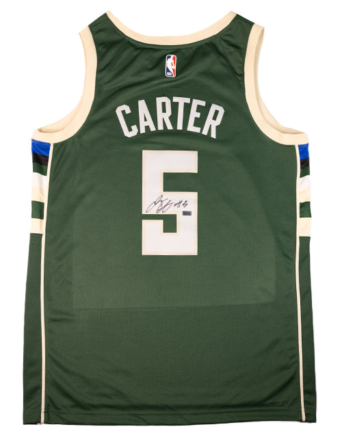 Signed Nike Icon Edition Jevon Carter Milwaukee Bucks Swingman Jersey-back