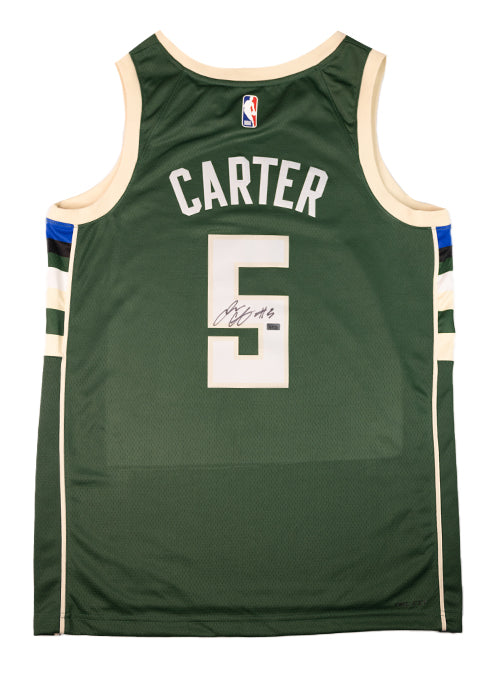 Signed Nike Icon Edition Jevon Carter Milwaukee Bucks Swingman Jersey-back