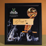 Signed Artsman Jrue Holiday Milwaukee Bucks Court Framed 3 Point 15"x17"