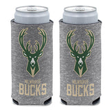 Wincraft Heathered Milwaukee Bucks Slim 12oz Can Cooler