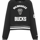 Women's Pro Standard Pearls Milwaukee Bucks Crewneck Sweatshirt-front