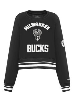 Women's Pro Standard Pearls Milwaukee Bucks Crewneck Sweatshirt-front