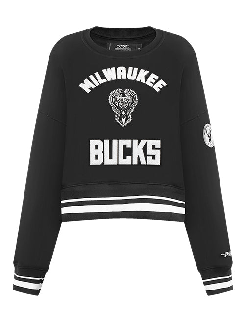 Women's Pro Standard Pearls Milwaukee Bucks Crewneck Sweatshirt-front