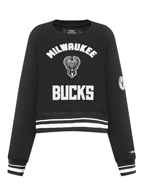 Women's Pro Standard Pearls Milwaukee Bucks Crewneck Sweatshirt-front