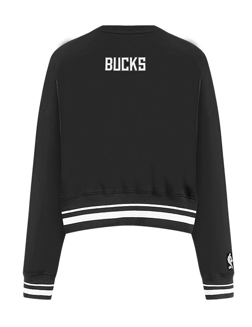 Women's Pro Standard Pearls Milwaukee Bucks Crewneck Sweatshirt-back