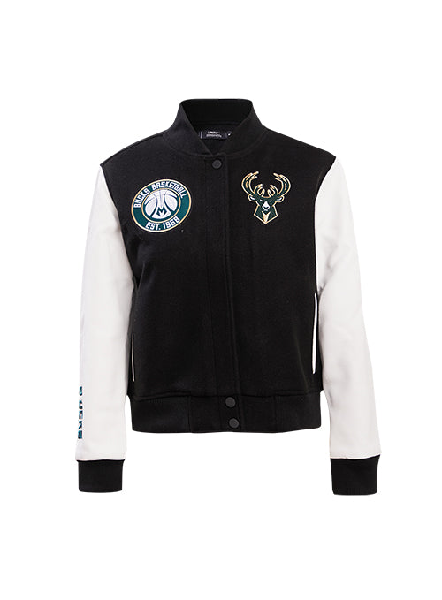 Women's Pro Standard Black & White Milwaukee Bucks Varsity Jacket ...