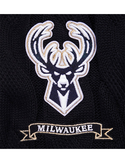 Women's Pro Standard Prop Prep Milwaukee Bucks V-Neck Sweatshirt-sleeve patch