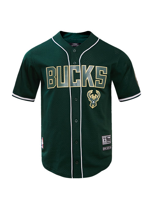 Pro Standard Mesh Classic Green Milwaukee Bucks Baseball Jersey- Front VIew