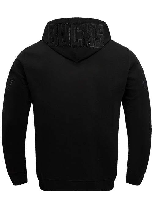 Pro Standard Triple Black Milwaukee Bucks Hooded Sweatshirt-back 