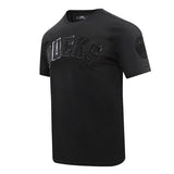 Pro Standard Triple Black Milwaukee Bucks T-Shirt - Angled Front Left Side View