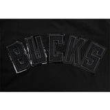 Pro Standard Triple Black Milwaukee Bucks T-Shirt - Zoomed in Front Logo View