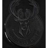 Pro Standard Triple Black Milwaukee Bucks T-Shirt - Zoomed in Right Arm Patch View