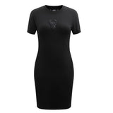 Women's Pro Standard Triple Black Milwaukee Bucks T-Shirt Dress - Front View