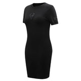 Women's Pro Standard Triple Black Milwaukee Bucks T-Shirt Dress - Angled Left Side View