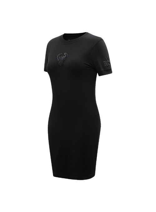 Women's Pro Standard Triple Black Milwaukee Bucks T-Shirt Dress - Angled Left Side View