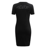 Women's Pro Standard Triple Black Milwaukee Bucks T-Shirt Dress - Back View