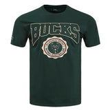 Pro Standard Crest Emblem Green Milwaukee Bucks T-Shirt - Front View