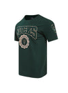 Pro Standard Crest Emblem Green Milwaukee Bucks T-Shirt - Angled Left Side Front View