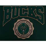 Pro Standard Crest Emblem Green Milwaukee Bucks T-Shirt - Zoomed in Front Logo View