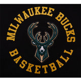 Pro Standard Hybrid SJ Black Milwaukee Bucks T-Shirt - Zoomed in Front Logo View