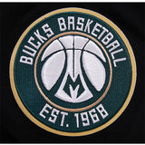 Pro Standard Hybrid SJ Black Milwaukee Bucks T-Shirt - Zoomed in Right Arm Patch View