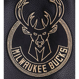 Pro Standard Black and Gold Milwaukee Bucks Varsity Jacket- Left Sleeve Embroidery