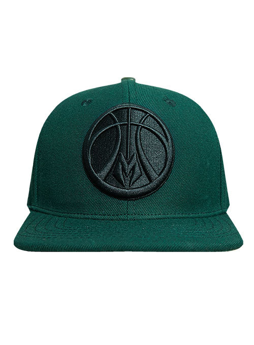 Pro Standard Neutral Pine Milwaukee Bucks Snapback Hat - Front View