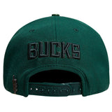 Pro Standard Neutral Pine Milwaukee Bucks Snapback Hat - Back View