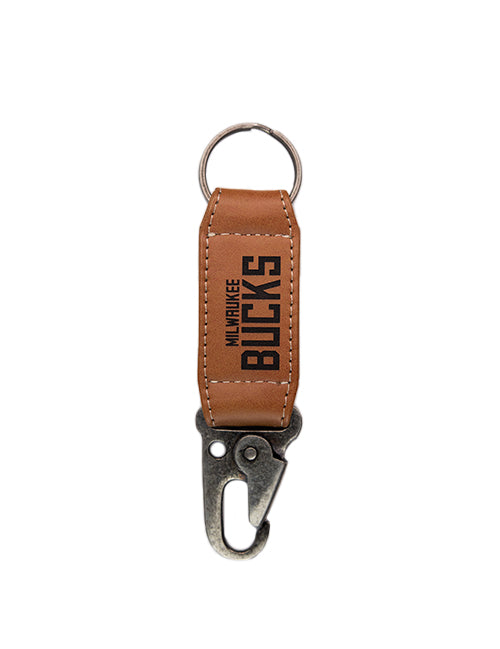 Rico Vegan Leather Milwaukee Bucks Carabiner Keychain-front