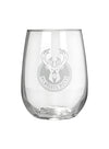 Great American Products Stemless Etched Milwaukee Bucks Wine Glass