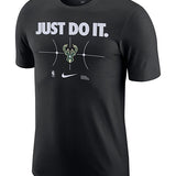 Nike Essential Just Do It Black Milwaukee Bucks T-Shirt-front 