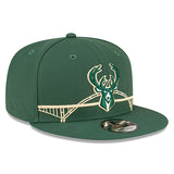 New Era 9Fifty Icon Bridge Milwaukee Bucks Snapback Hat-angled right 
