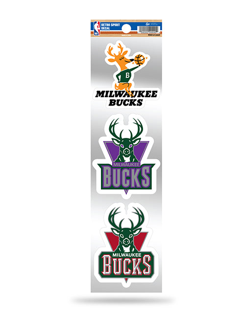 Rico Industries Retro Spirit Milwaukee Bucks 3-Pack Decal Set