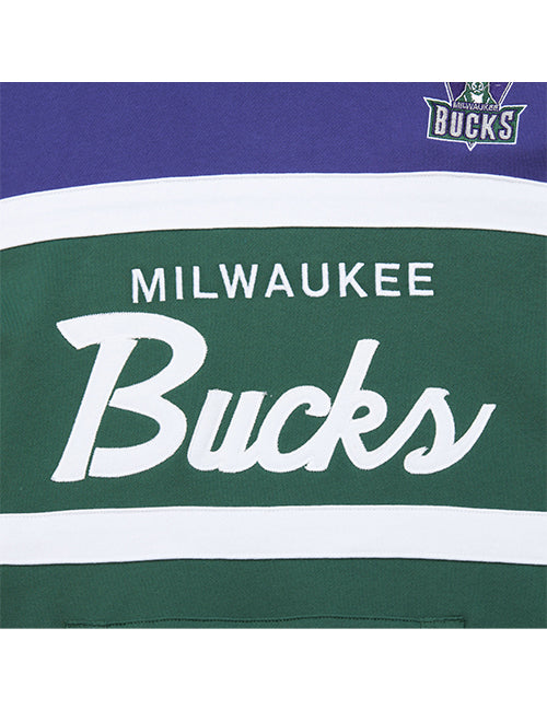 Mitchell & Ness HWC '93 Coach Vintage Milwaukee Bucks Hooded Sweatshirt-chest embroidery 