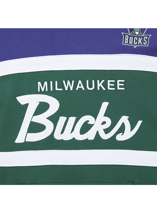 Mitchell & Ness HWC '93 Coach Vintage Milwaukee Bucks Hooded Sweatshirt-chest embroidery 
