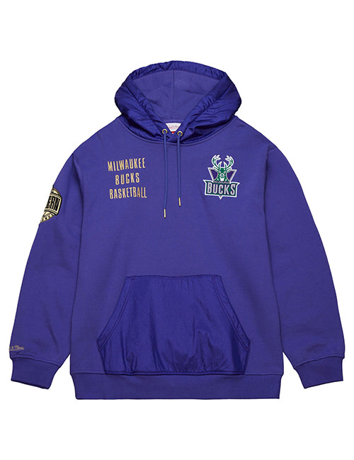 Mitchell & Ness HWC '93 Vintage Purple Milwaukee Bucks Hooded Sweatshirt-front