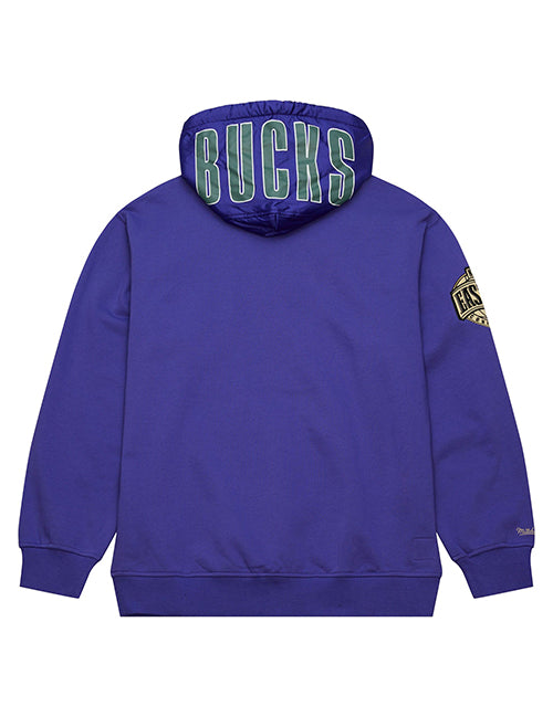 Mitchell & Ness HWC '93 Vintage Purple Milwaukee Bucks Hooded Sweatshirt-back