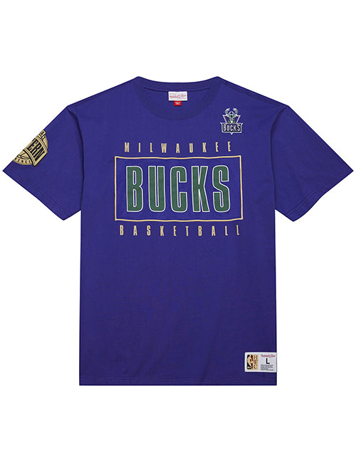 Mitchell & Ness Premium Vintage Milwaukee Bucks T-Shirt-front 