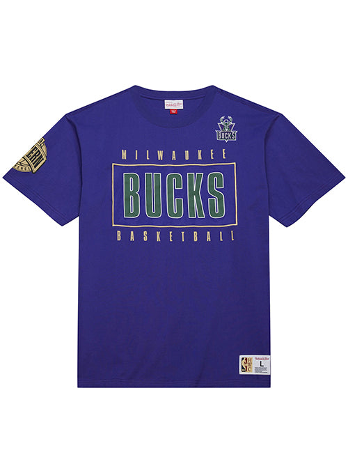 Mitchell & Ness Premium Vintage Milwaukee Bucks T-Shirt-front 